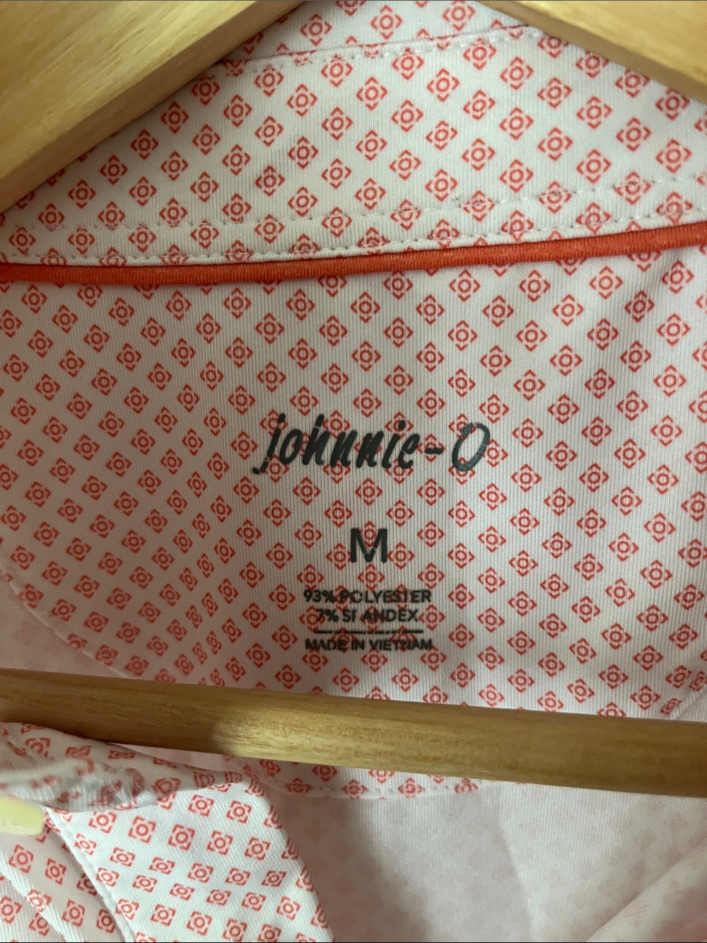 johnnie-O Light Pink Micro-Pattern Short Sleeve Polo - Picture 2 of 3